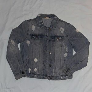 Ci Sono Distressed Blue Jean Jacket